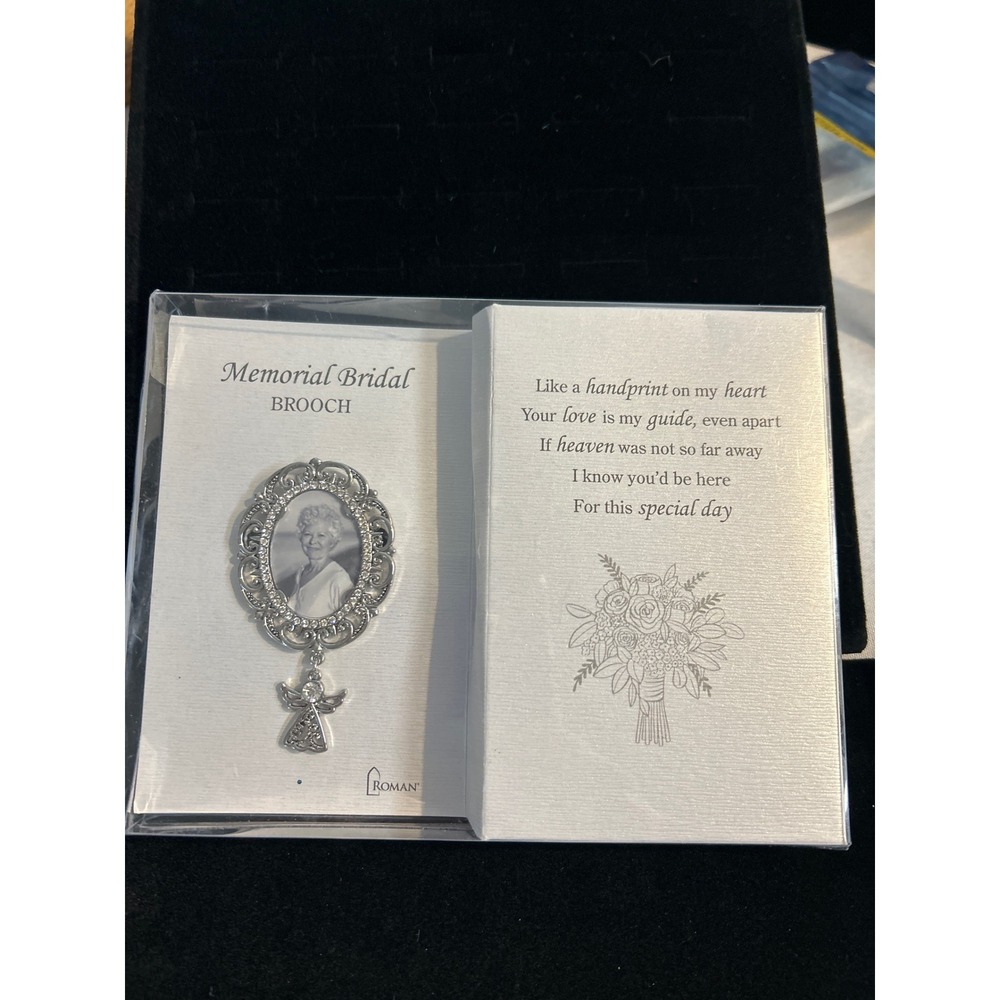 Roman Memorial Bridal Brooch Angel Photo Holder In Loving Memory Wedding